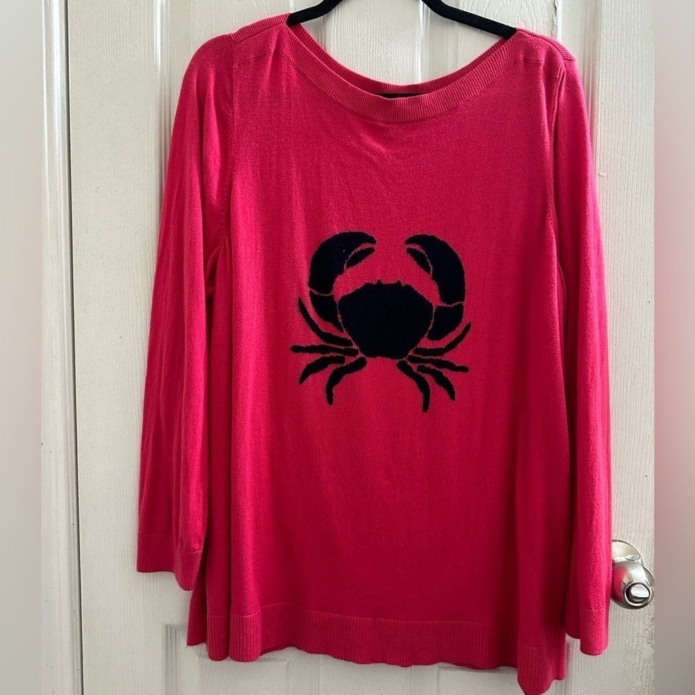 Talbots Women's Pink Fuchsia Crab Sweater Sz 3Xp - Picture 2 of 7